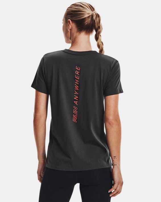 Camiseta de manga corta UA Run Anywhere para mujer, Gray, pdpMainDesktop image number 2